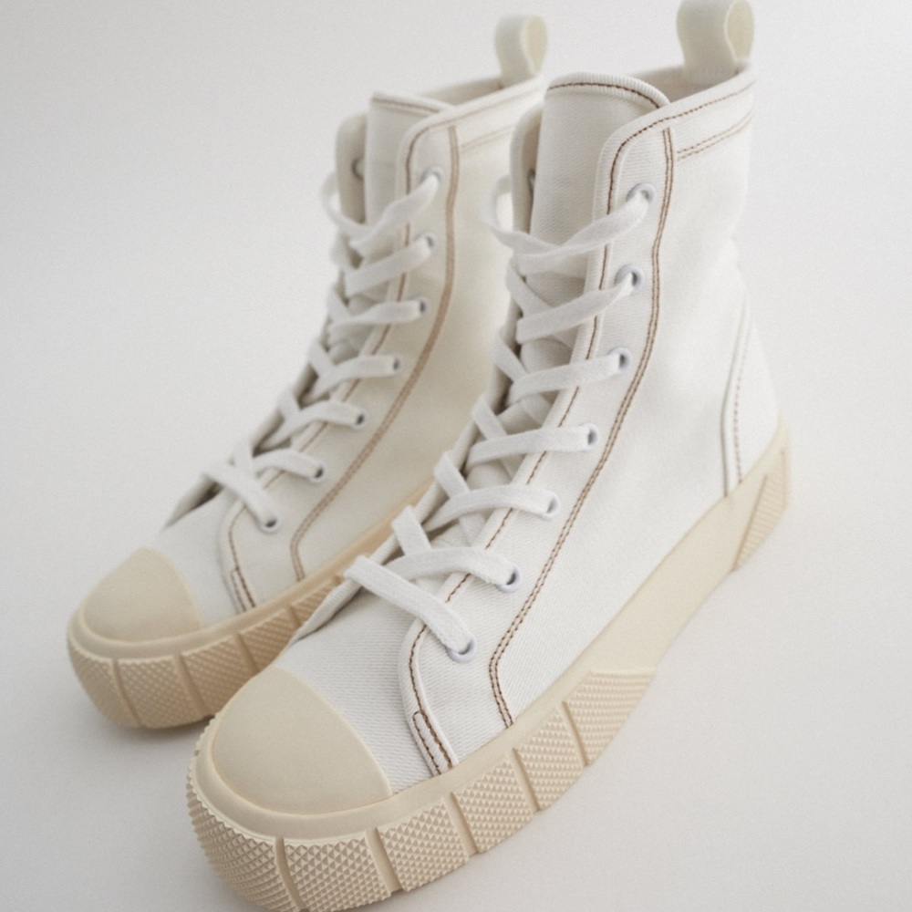 Zara Canvas High Top Sneakers